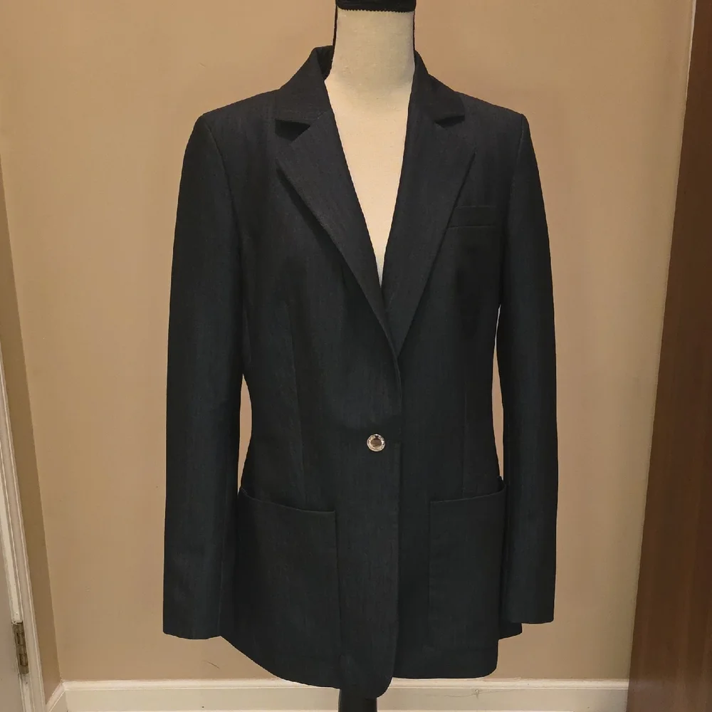 Calvin Klein Women's One-Button Notched-Collar Blazer - Picture 2 of 4